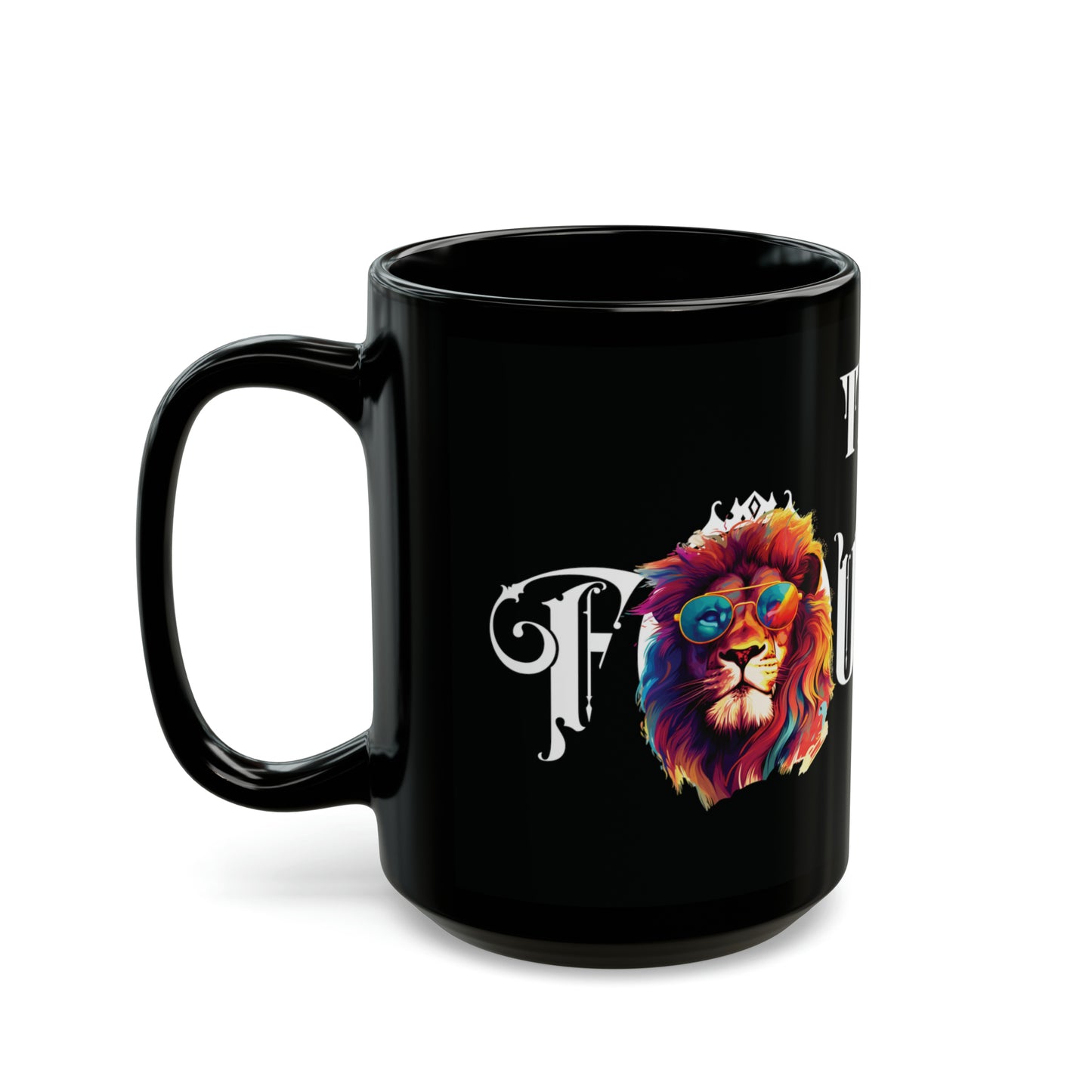 The Founder: Lion Graphic Glossy Black Mug (11oz, 15oz)