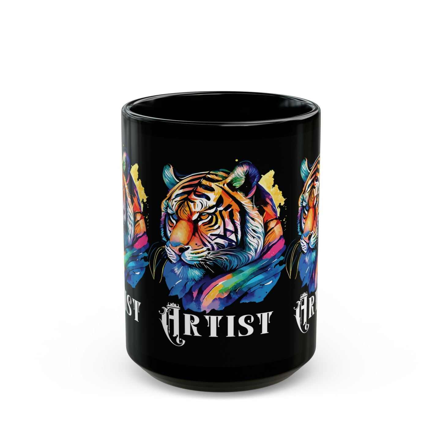 ARTIST: Tiger Graphic Glossy Black Mug (11oz, 15oz)