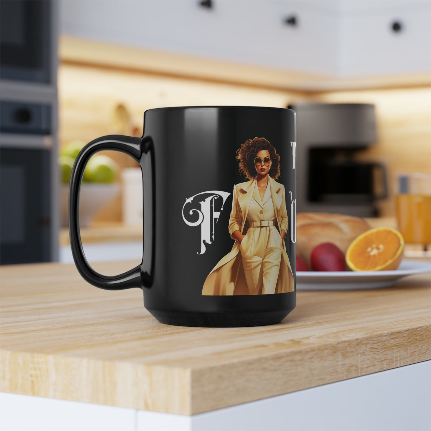 The Founder: Lady Boss Graphic Glossy Black Mug (11oz, 15oz)