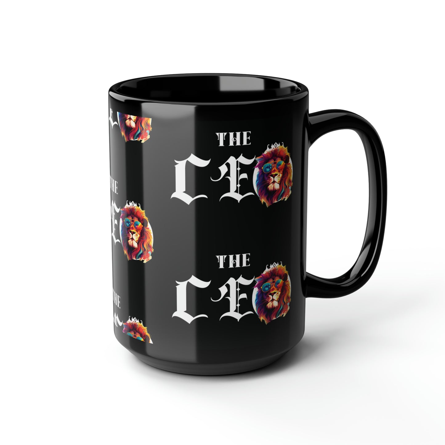 The CEO: Lion Graphic Glossy Black Mug (11oz, 15oz)