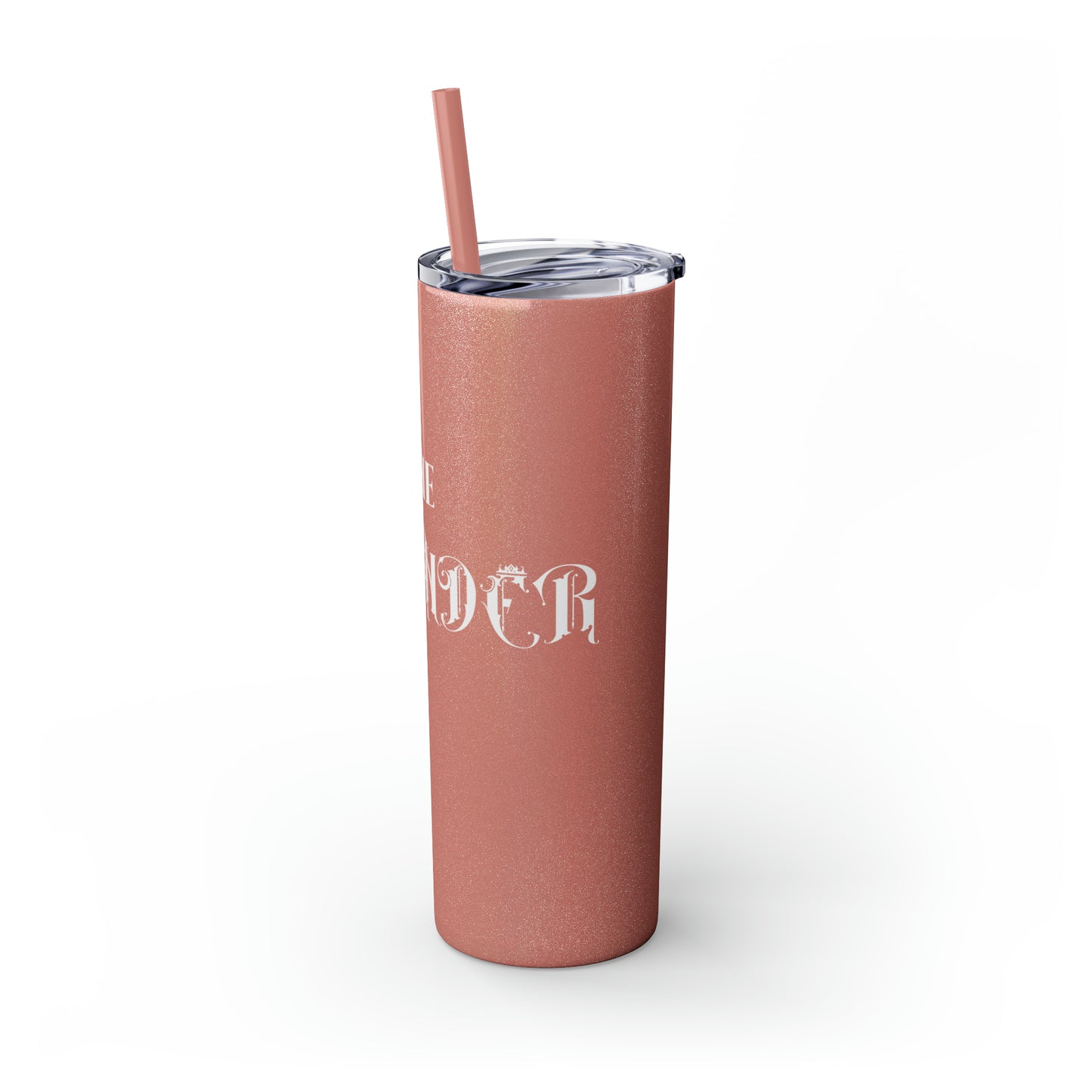 THE FOUNDER: Lady Boss Graphic Skinny Tumbler with Straw, 20oz (Black Matte Finish or Black Glitter Glossy Finish)