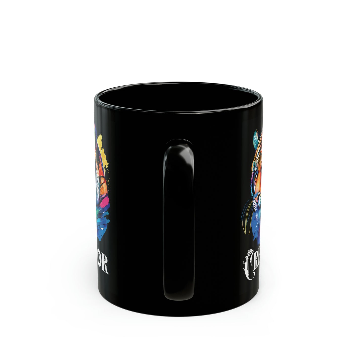 CREATOR: Tiger Graphic Glossy Black Mug (11oz, 15oz)