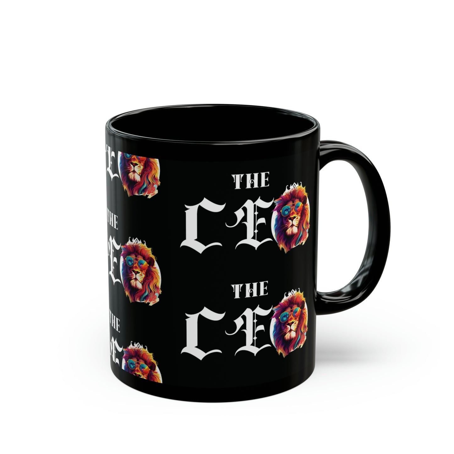 The CEO: Lion Graphic Glossy Black Mug (11oz, 15oz)