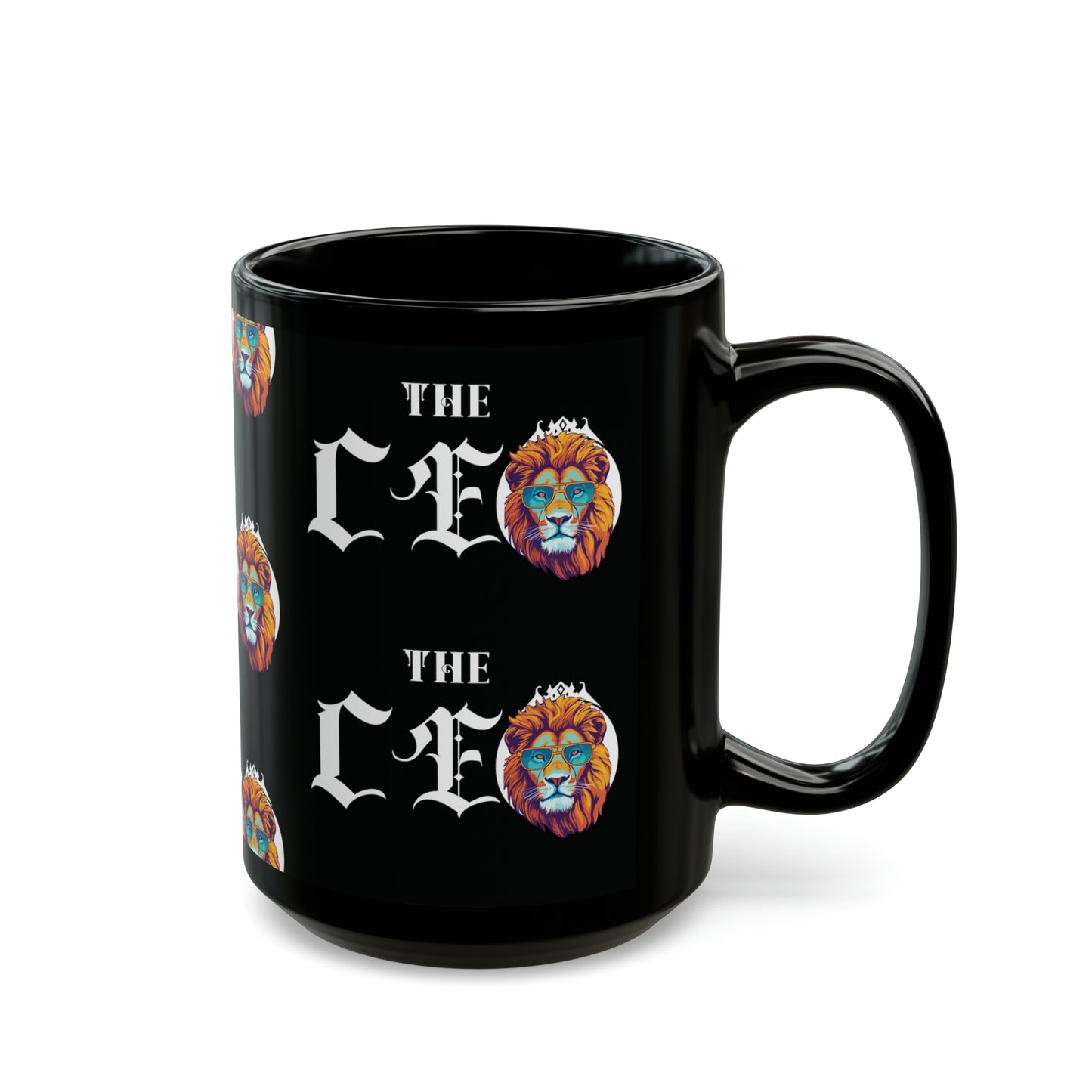 The CEO: Lion Graphic Glossy Black Mug (11oz, 15oz)