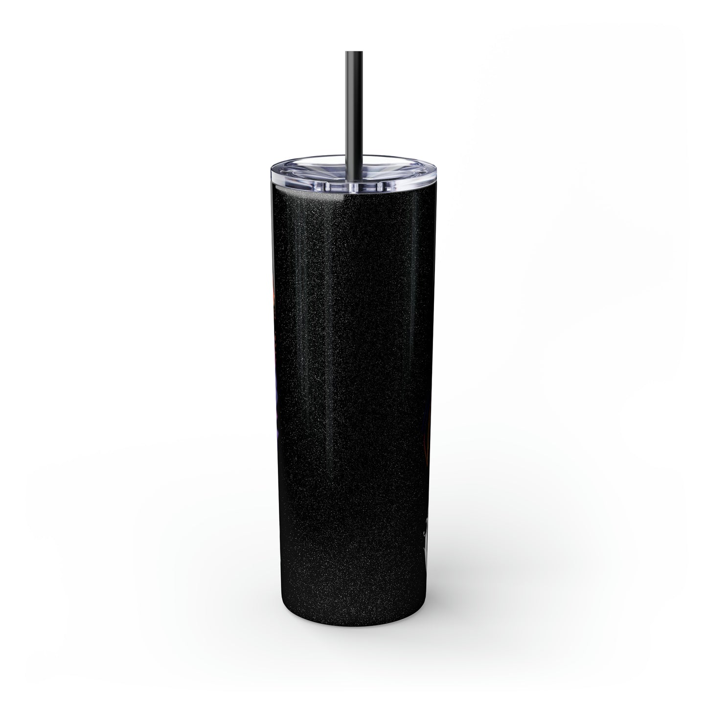 CREATOR: Tiger Graphic Skinny Tumbler with Straw, 20oz (Black Matte Finish or Black Glitter Glossy Finish)
