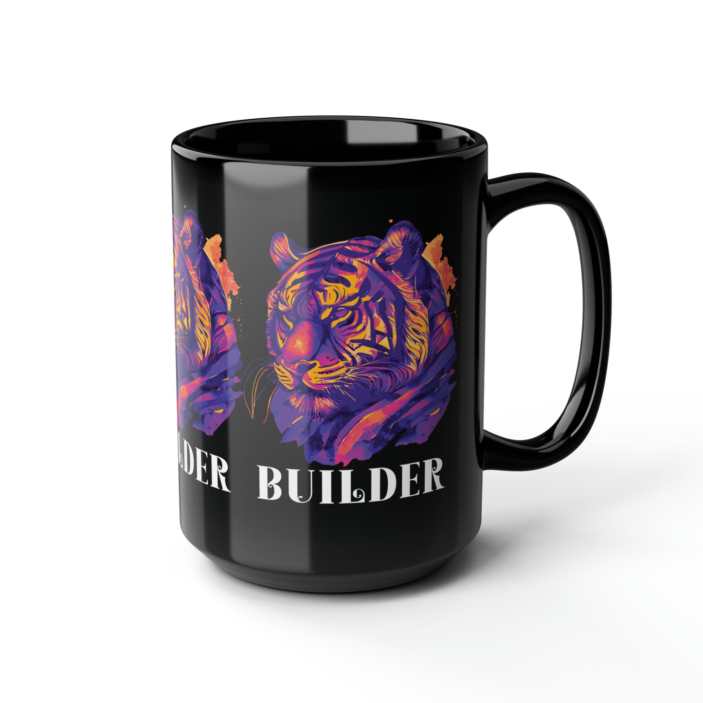 BUILDER: Tiger Graphic Glossy Black Mug (11oz, 15oz)