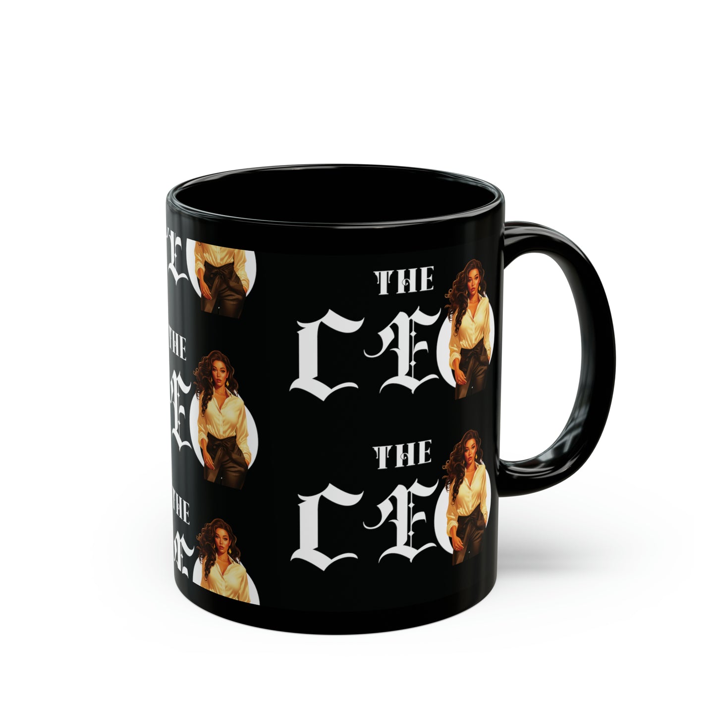 The CEO: Lady Boss Graphic Glossy Black Mug (11oz, 15oz)