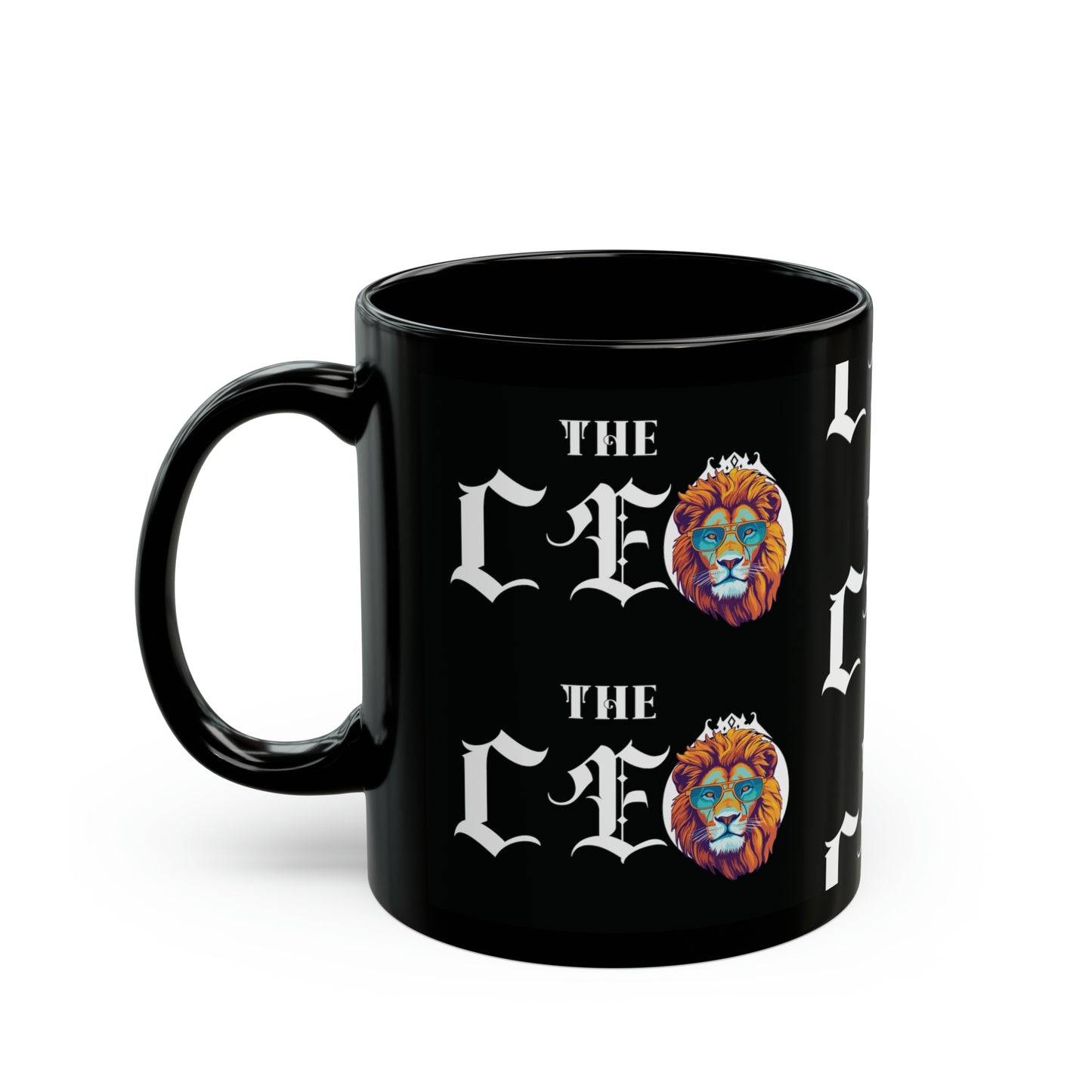 The CEO: Lion Graphic Glossy Black Mug (11oz, 15oz)