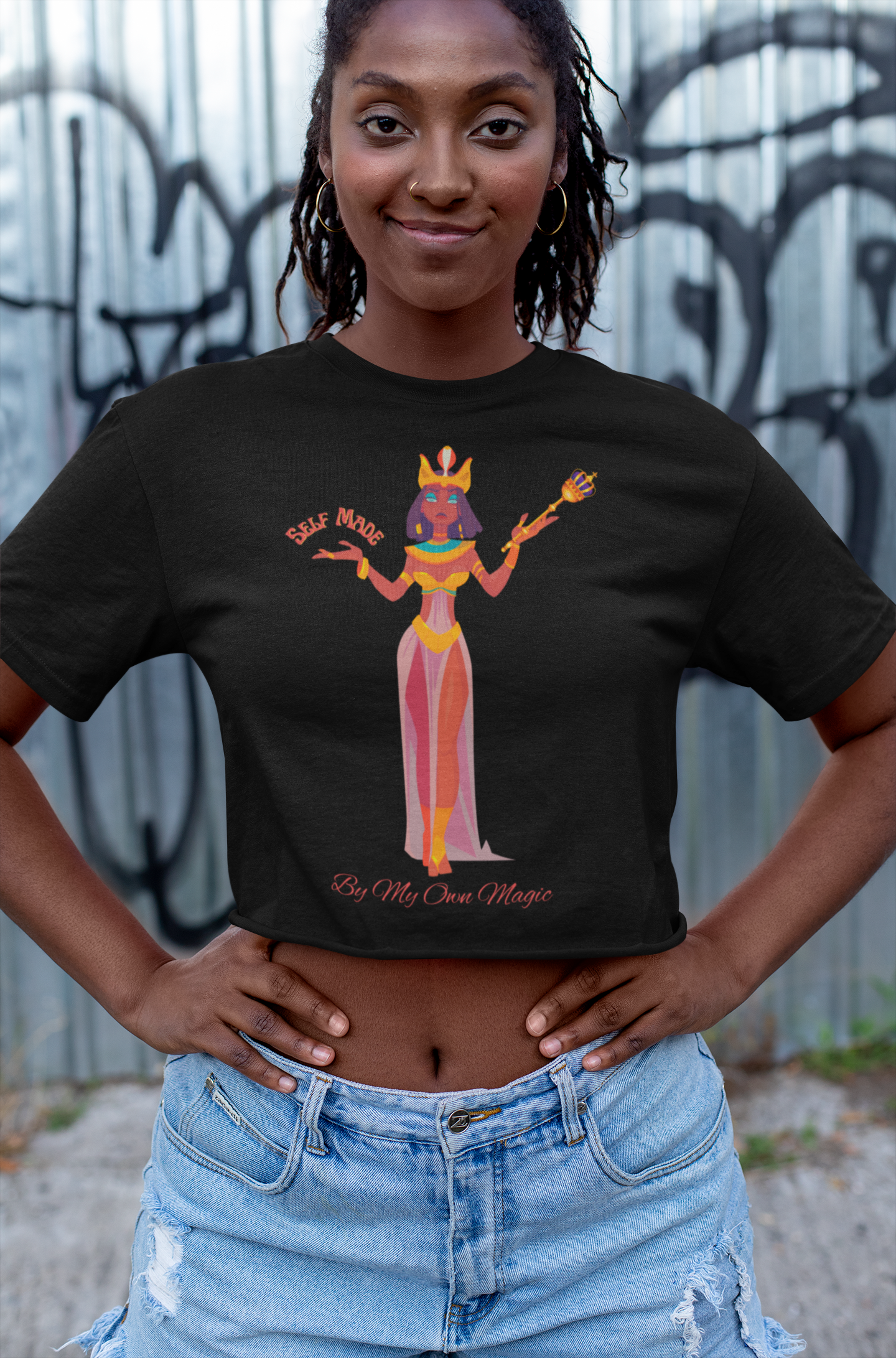 Women’s Cropped Tee: The Empress in Crème De La Crème Teal