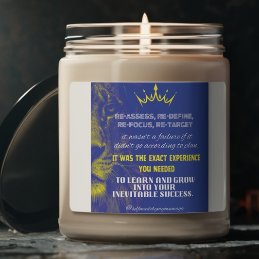 9oz Scented Soy Candle: Re-Assess, Re-Define, Re-Focus, Re-Target (Five Scents)