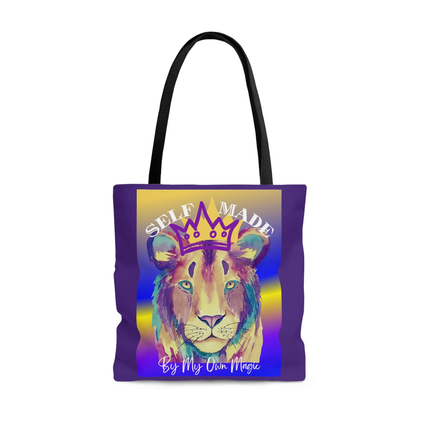The Emblem Artwork: Colorful Tote Bag in Royal Purple (2-Sided Design, 3 Sizes Available!)