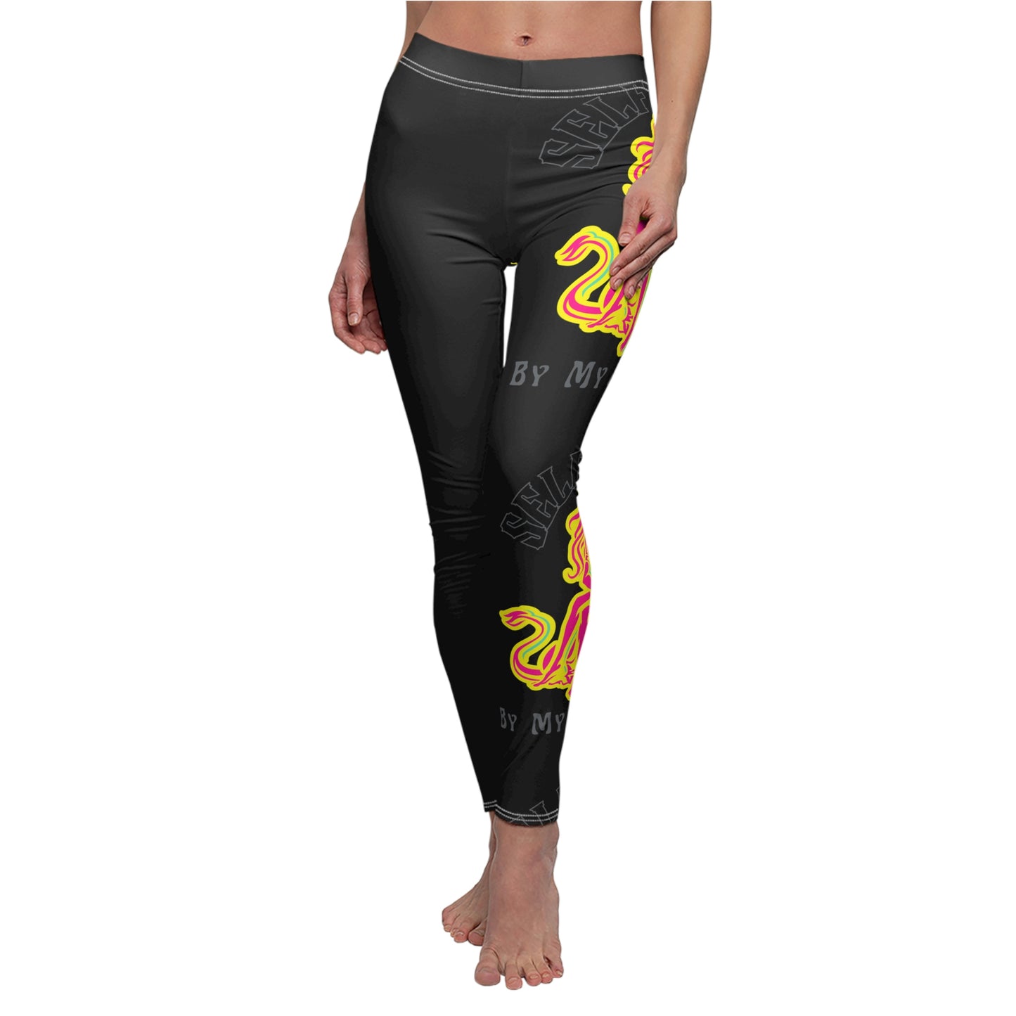 Retro Lady and Lion in Elite Pink (Black)
