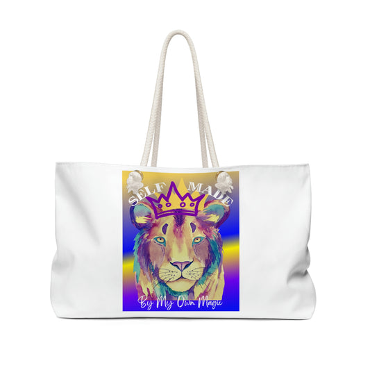 The Emblem Artwork: Weekender Bag in White (2-Sided Design)