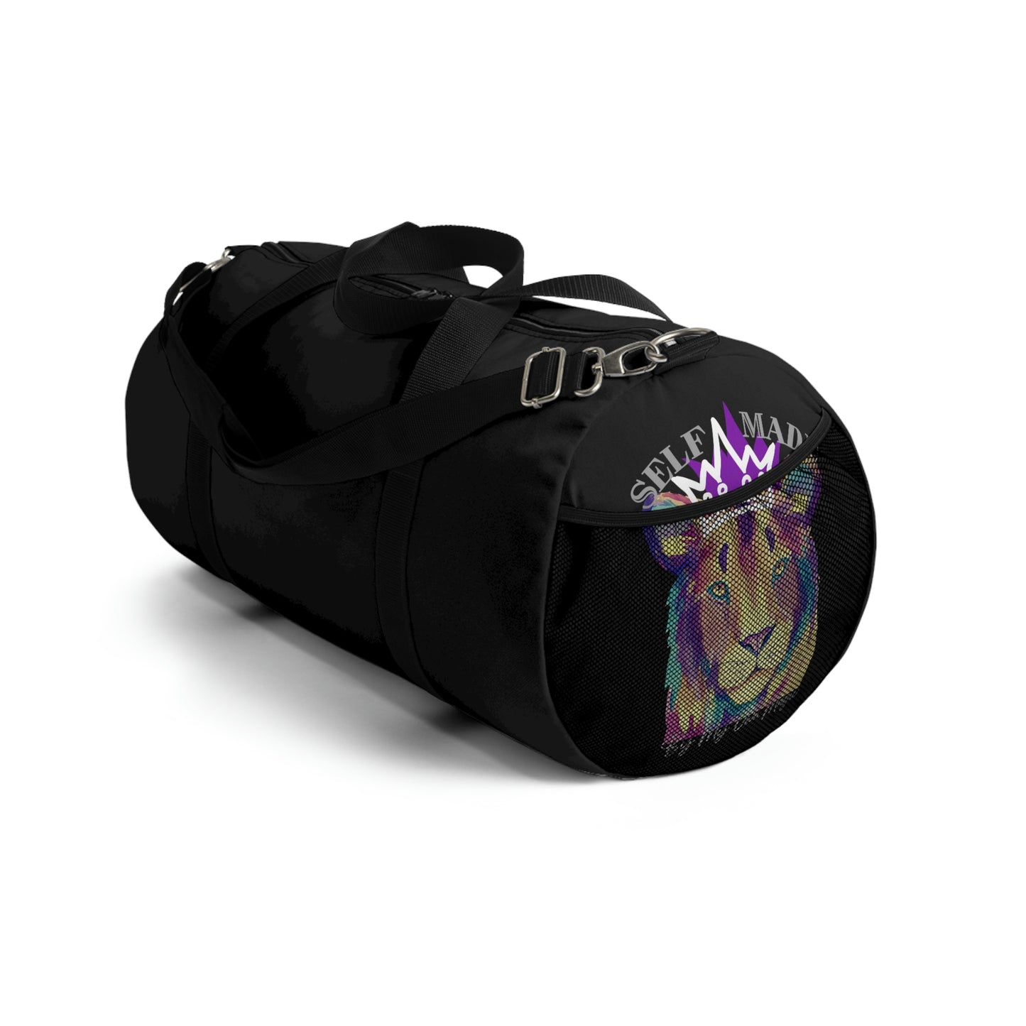 Durable Duffel Bag: Street Art Remix in Royal Purple