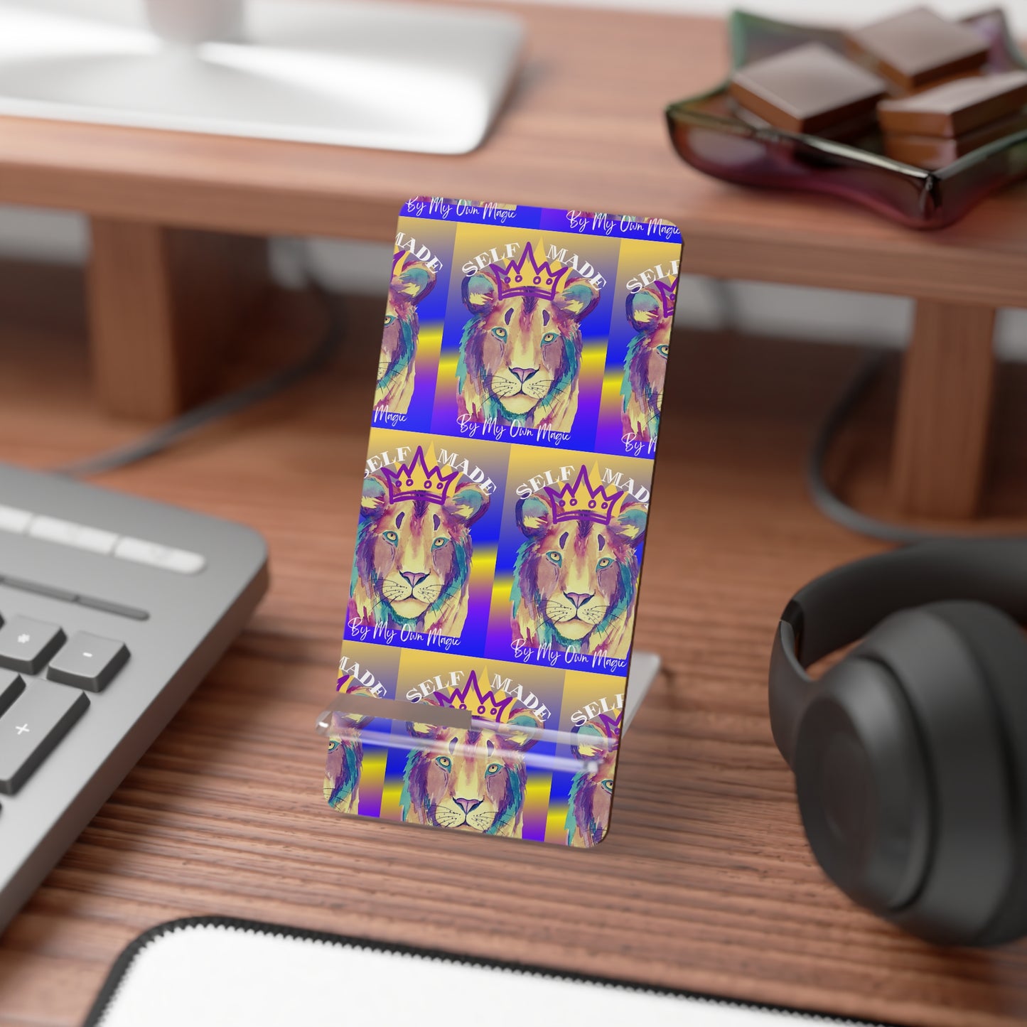 The Emblem Artwork: Mobile Display Stand for Smartphones in Glossy Finish