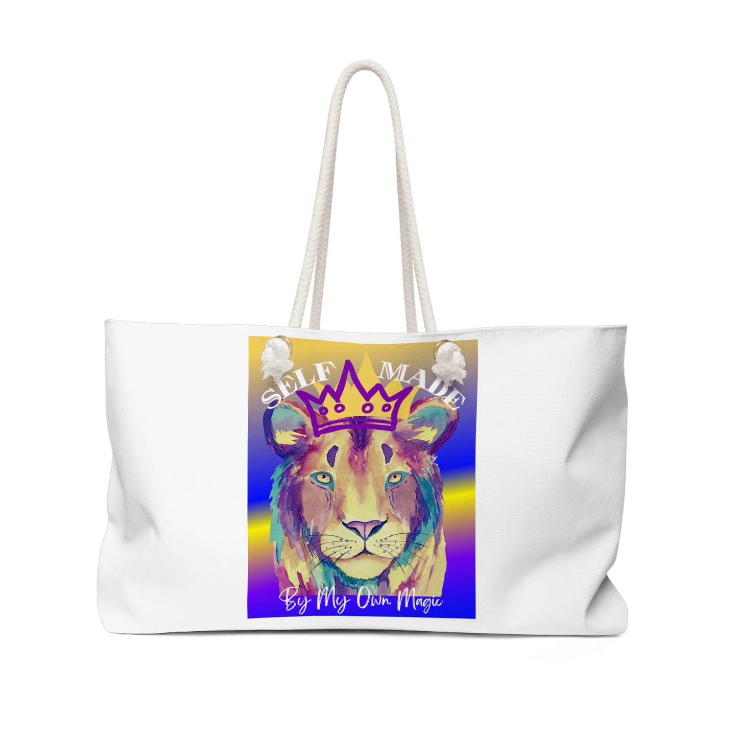 The Emblem Artwork: Weekender Bag in White (2-Sided Design)