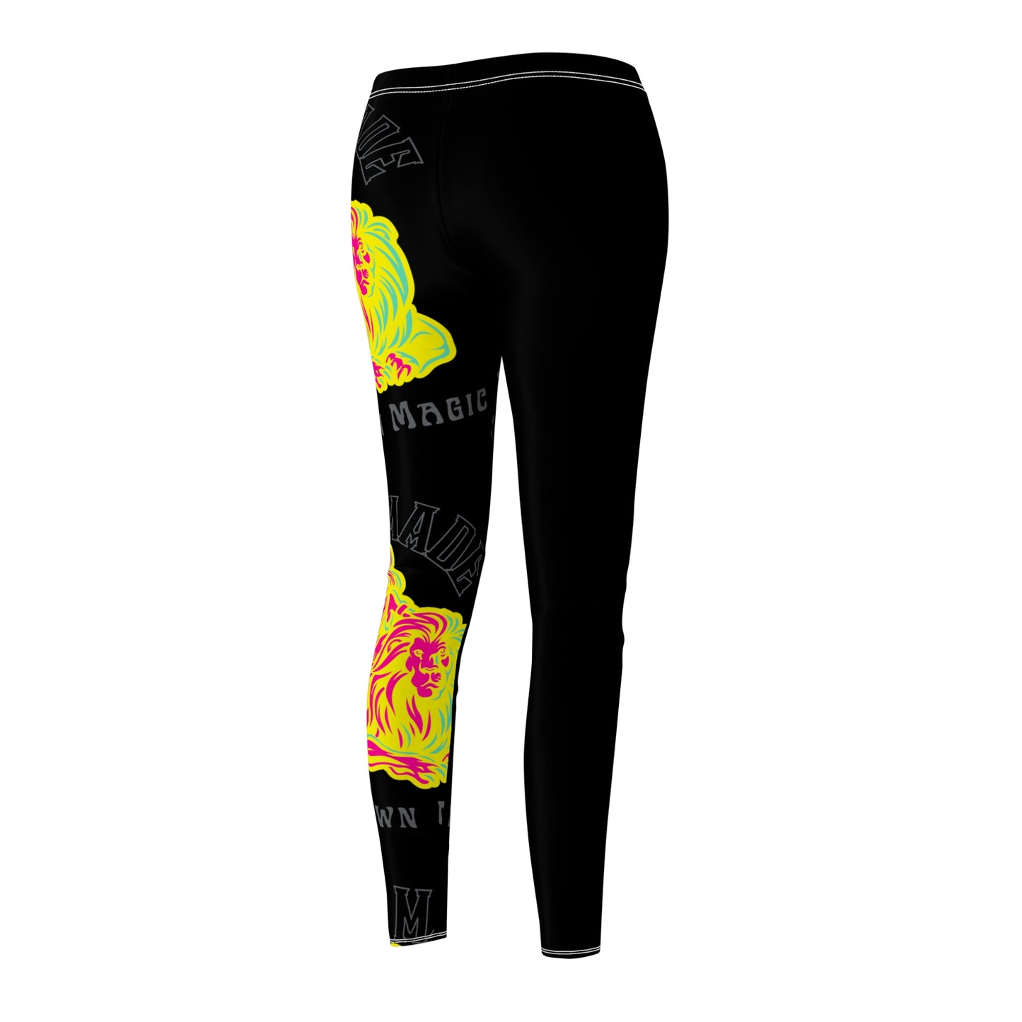 Retro Lady and Lion in Elite Pink (Black)