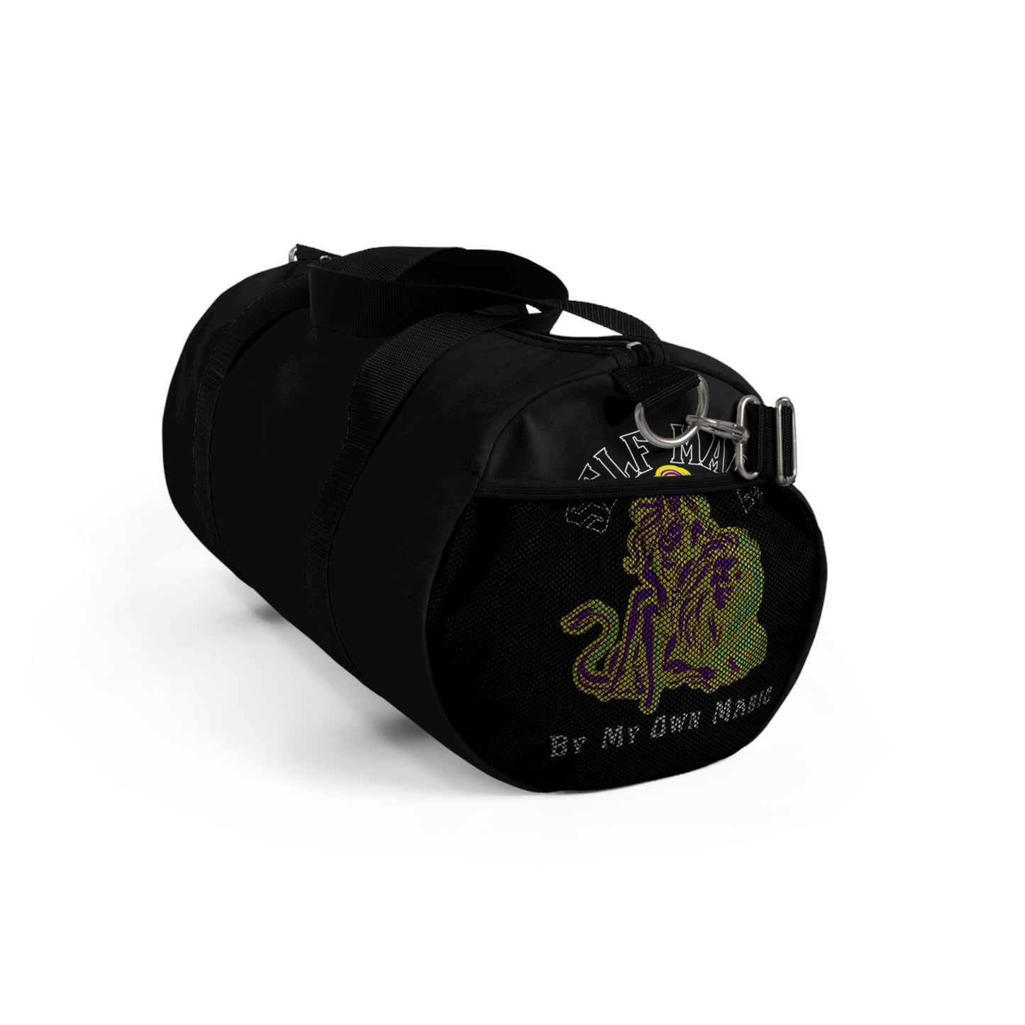 Durable Duffel Bag: Retro Lady & Lion in Royal Purple (Available In Small and Large)