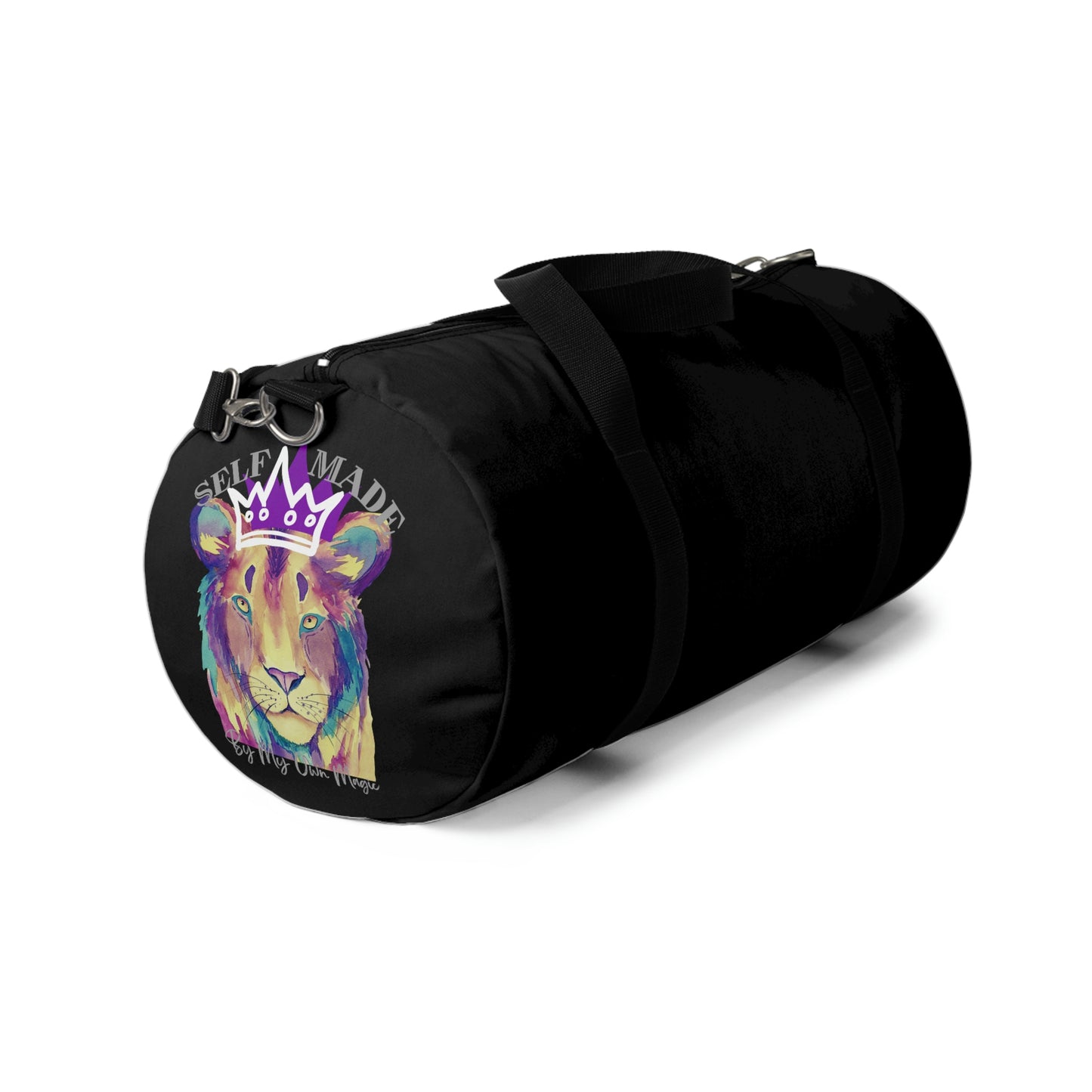 Durable Duffel Bag: Street Art Remix in Royal Purple