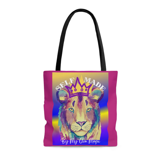 The Emblem Artwork: Colorful Tote Bag in Elite Pink (2-Sided Design, 3 Sizes Available!)