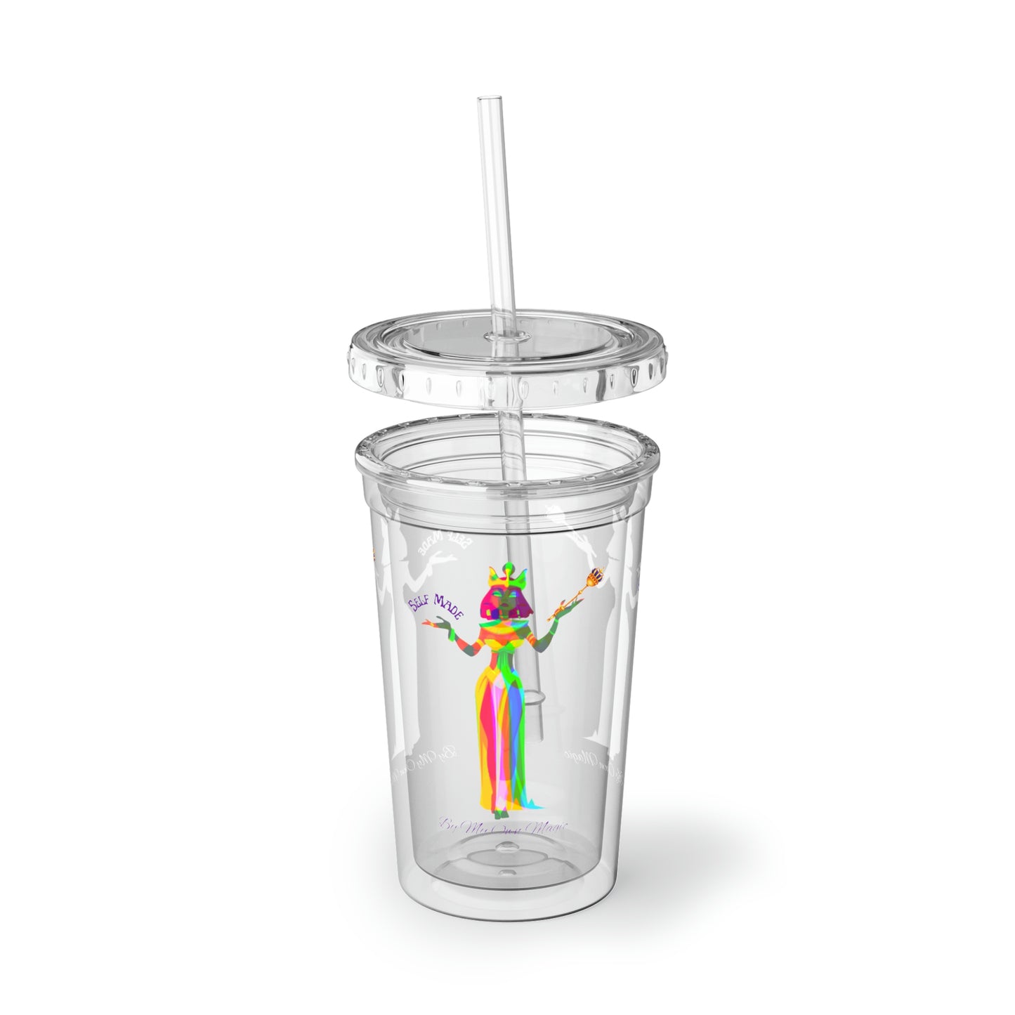 The Psychedelic Empress in Royal Purple: BPA Free Suave Acrylic Cup, 16oz (For Hot and Cold Drinks!)