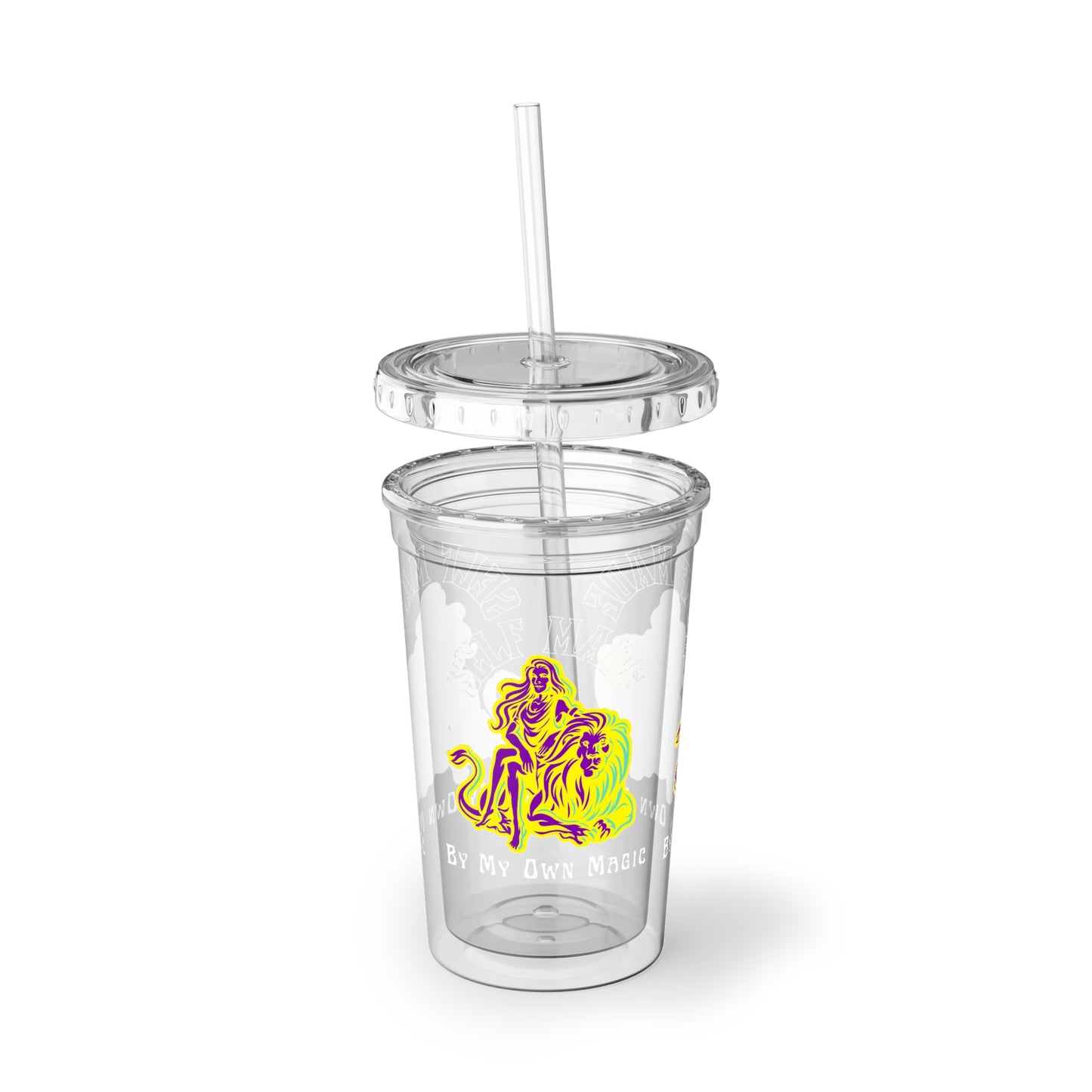 Retro Lady & Lion in Royal Purple: BPA Free Suave Acrylic Cup, 16oz (For Hot and Cold Drinks!)