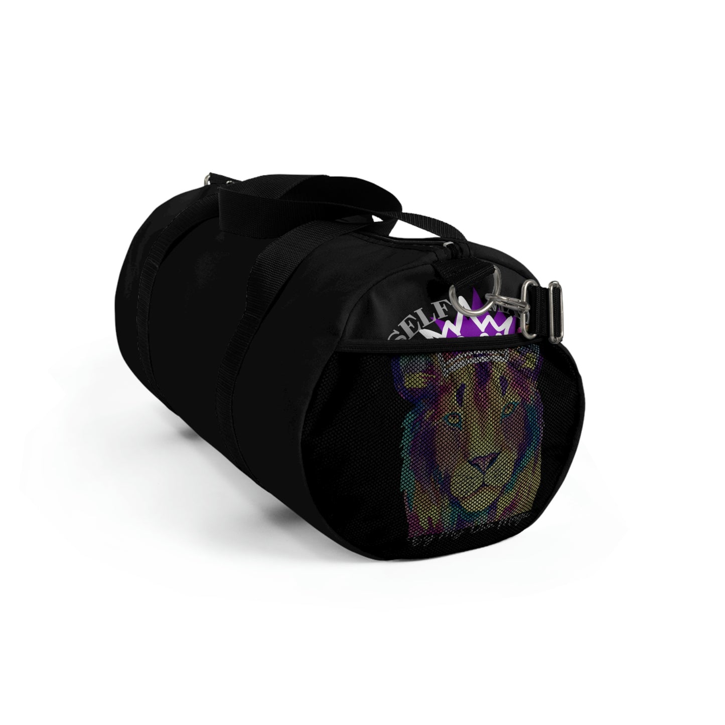 Durable Duffel Bag: Street Art Remix in Royal Purple