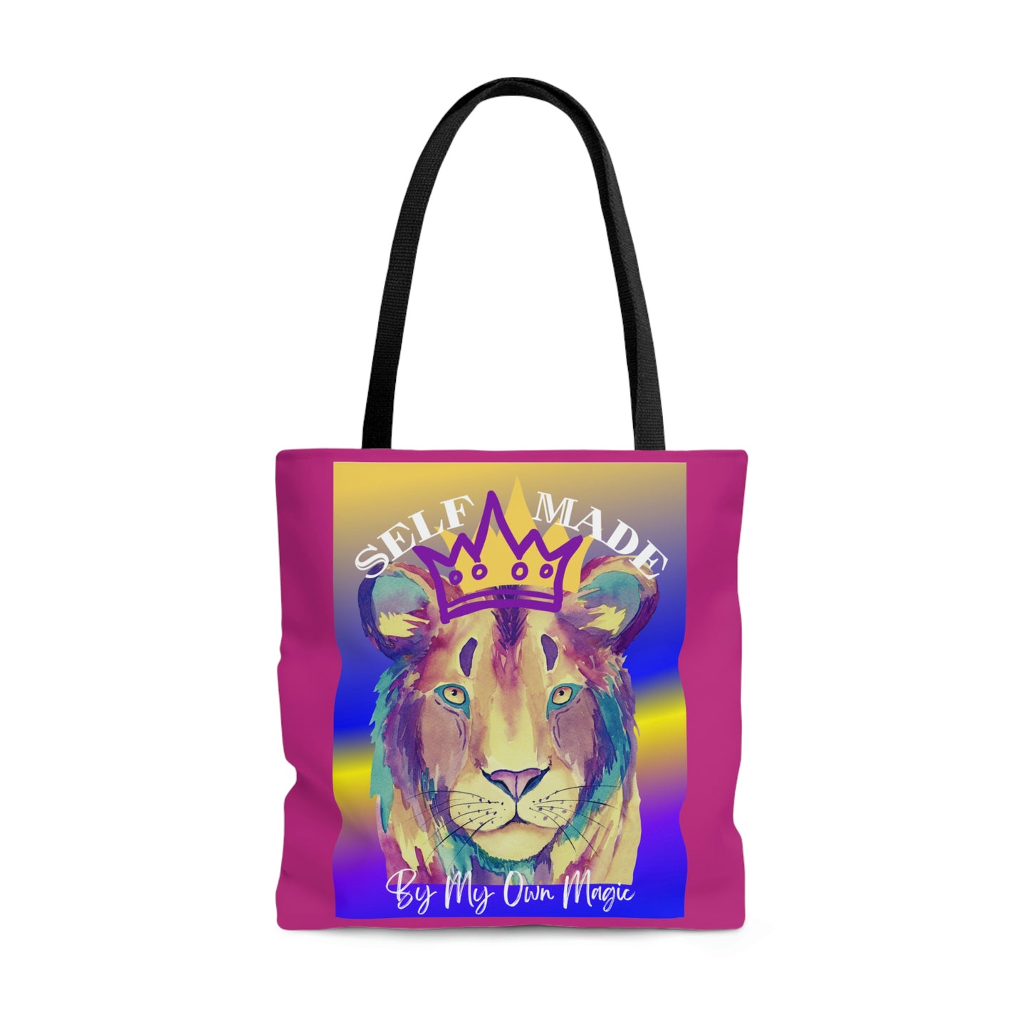 The Emblem Artwork: Colorful Tote Bag in Elite Pink (2-Sided Design, 3 Sizes Available!)