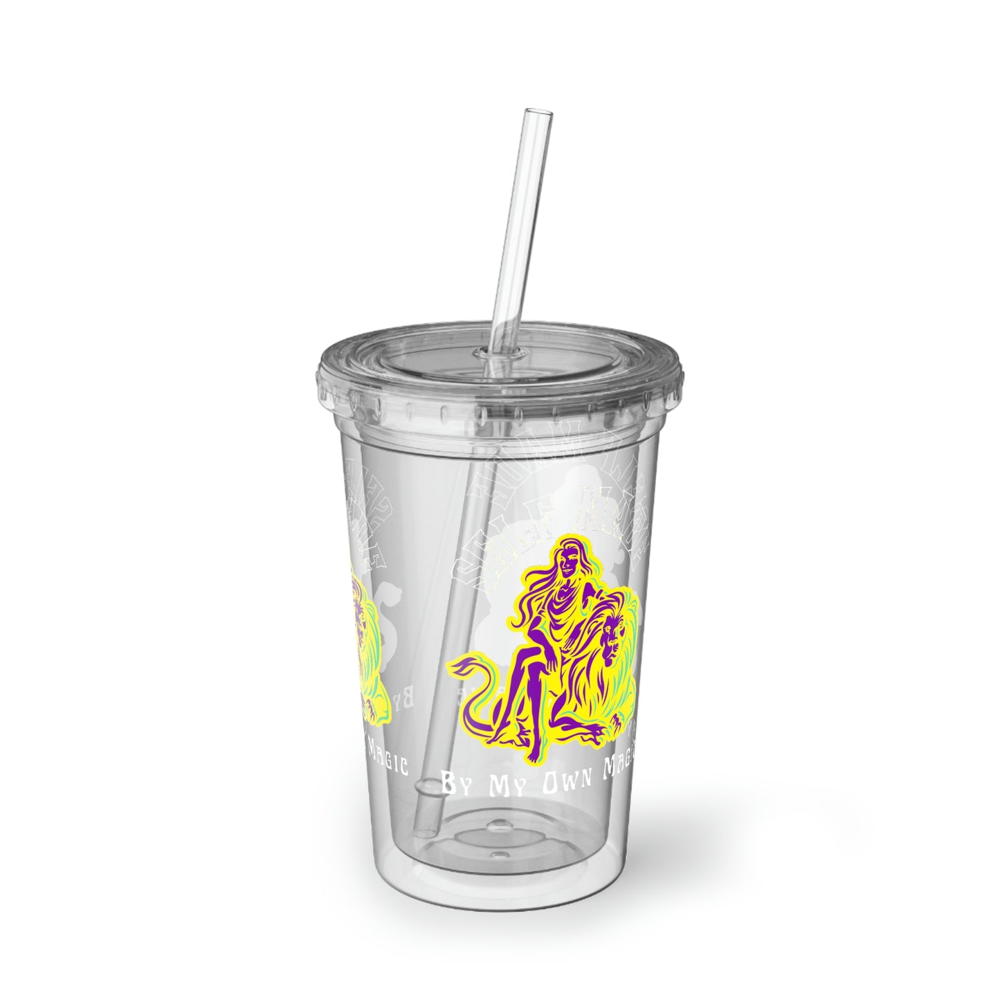 Retro Lady & Lion in Royal Purple: BPA Free Suave Acrylic Cup, 16oz (For Hot and Cold Drinks!)