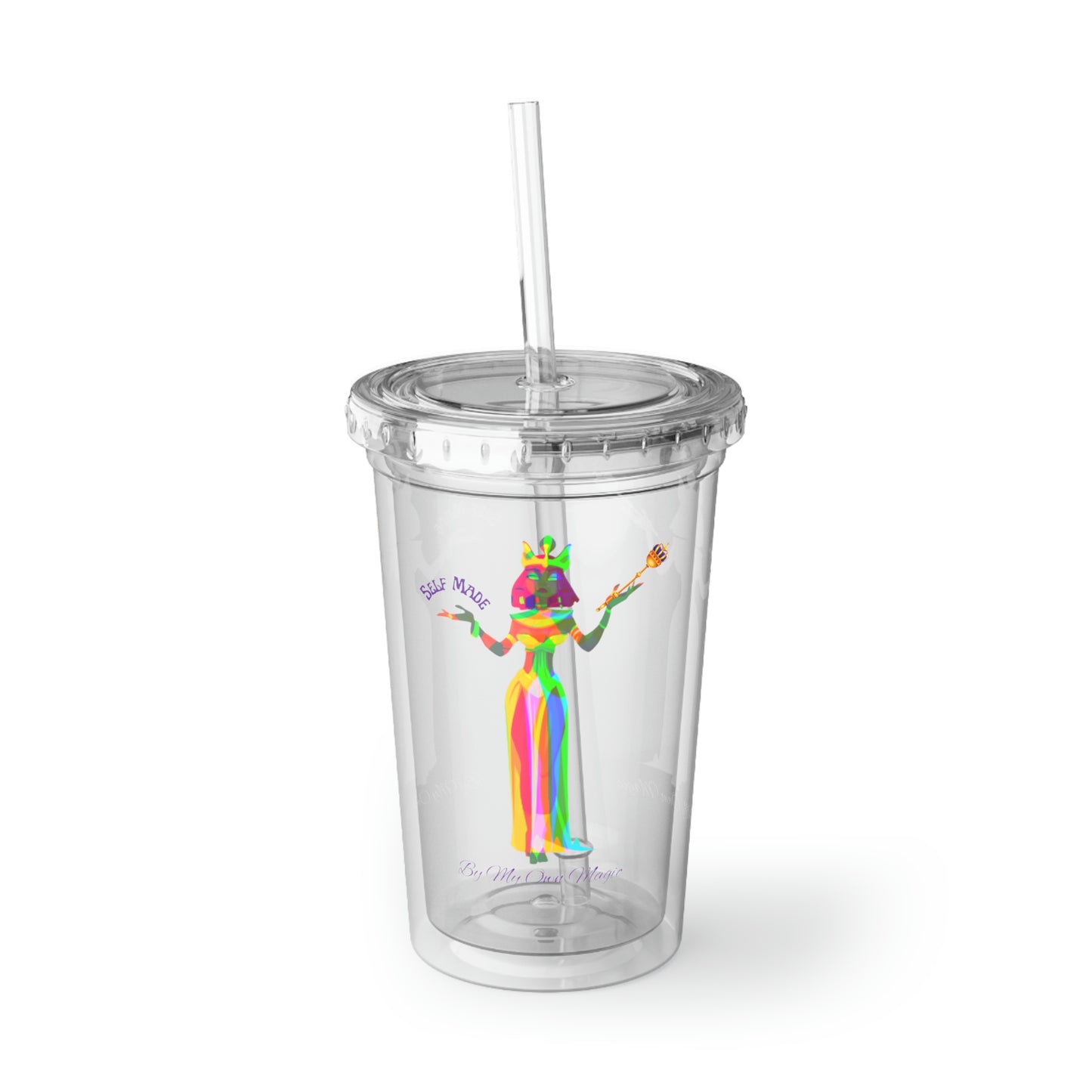 The Psychedelic Empress in Royal Purple: BPA Free Suave Acrylic Cup, 16oz (For Hot and Cold Drinks!)