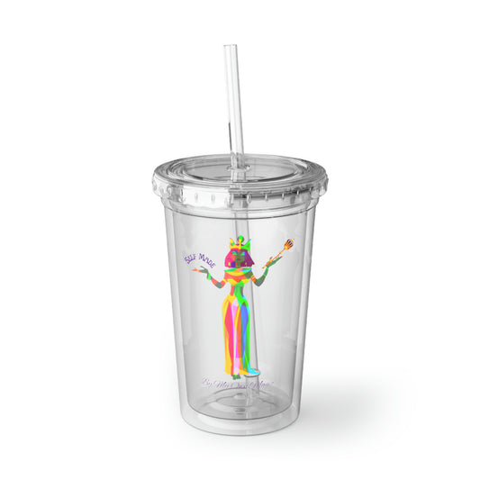 The Psychedelic Empress in Royal Purple: BPA Free Suave Acrylic Cup, 16oz (For Hot and Cold Drinks!)